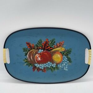 Vintage Tilso Mid-Century Modern Oval Fiberboard Serving Tray Fruit Japan Enesco